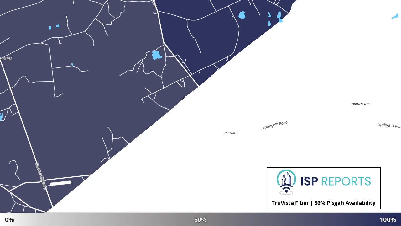 Pisgah, SC map of internet availability