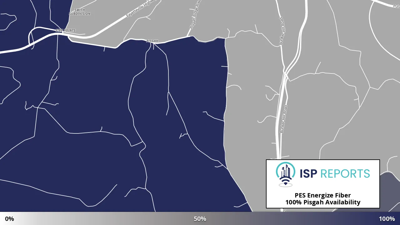 Pisgah, TN map of internet availability