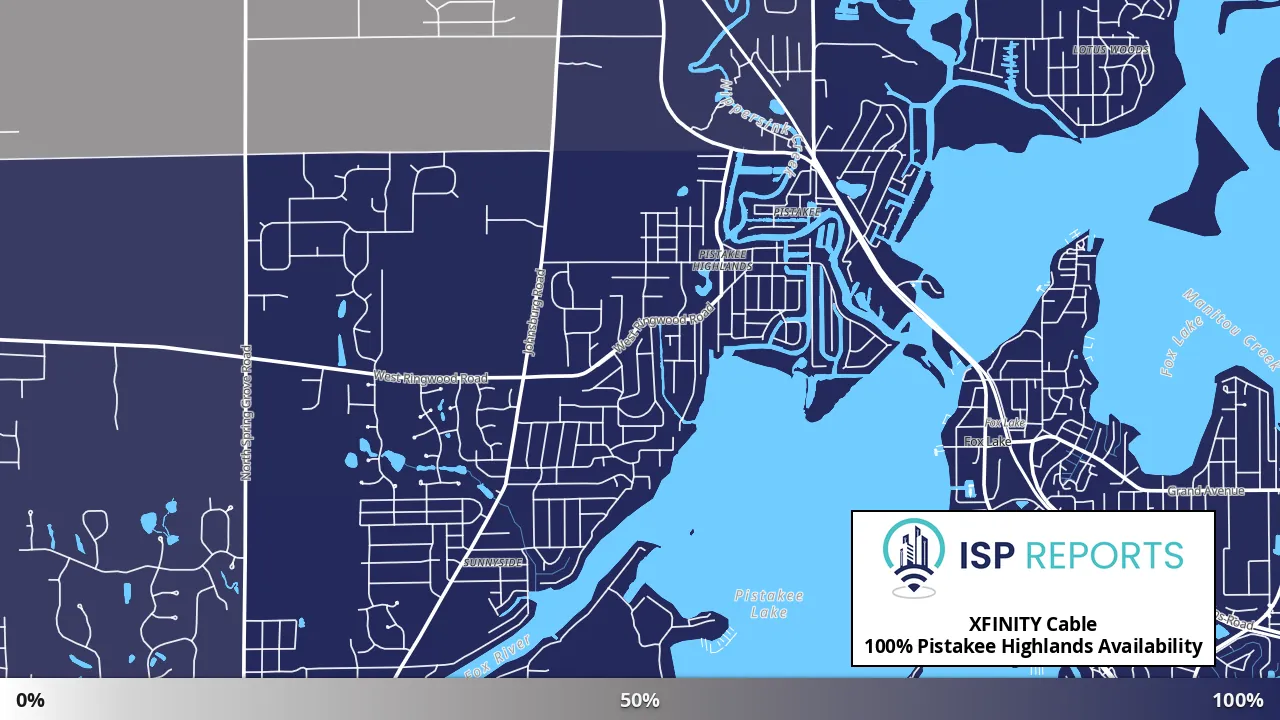 Pistakee Highlands, IL map of internet availability