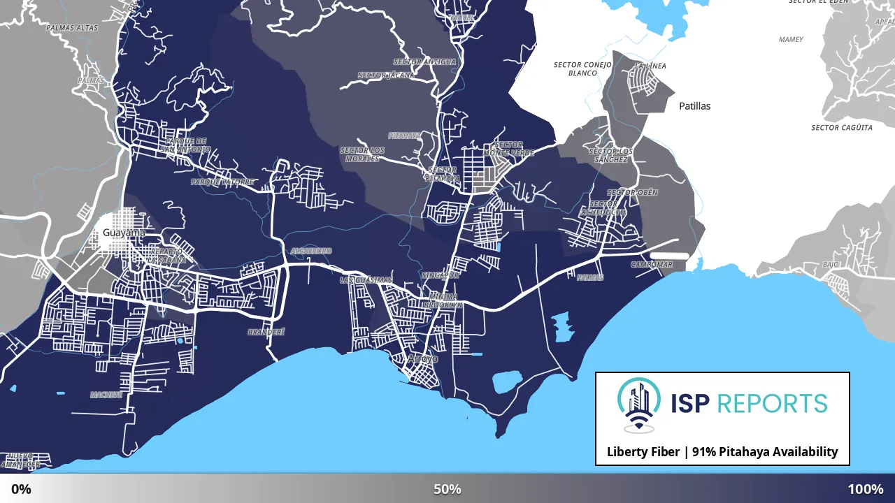 Pitahaya, PR map of internet availability