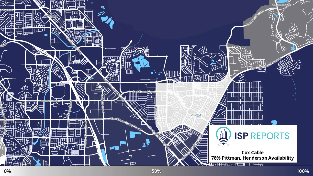Pittman, Henderson, NV map of internet availability
