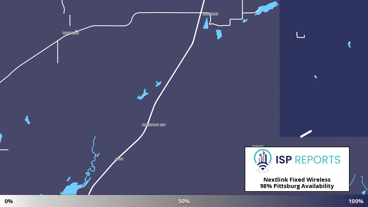 Pittsburg, OK map of internet availability