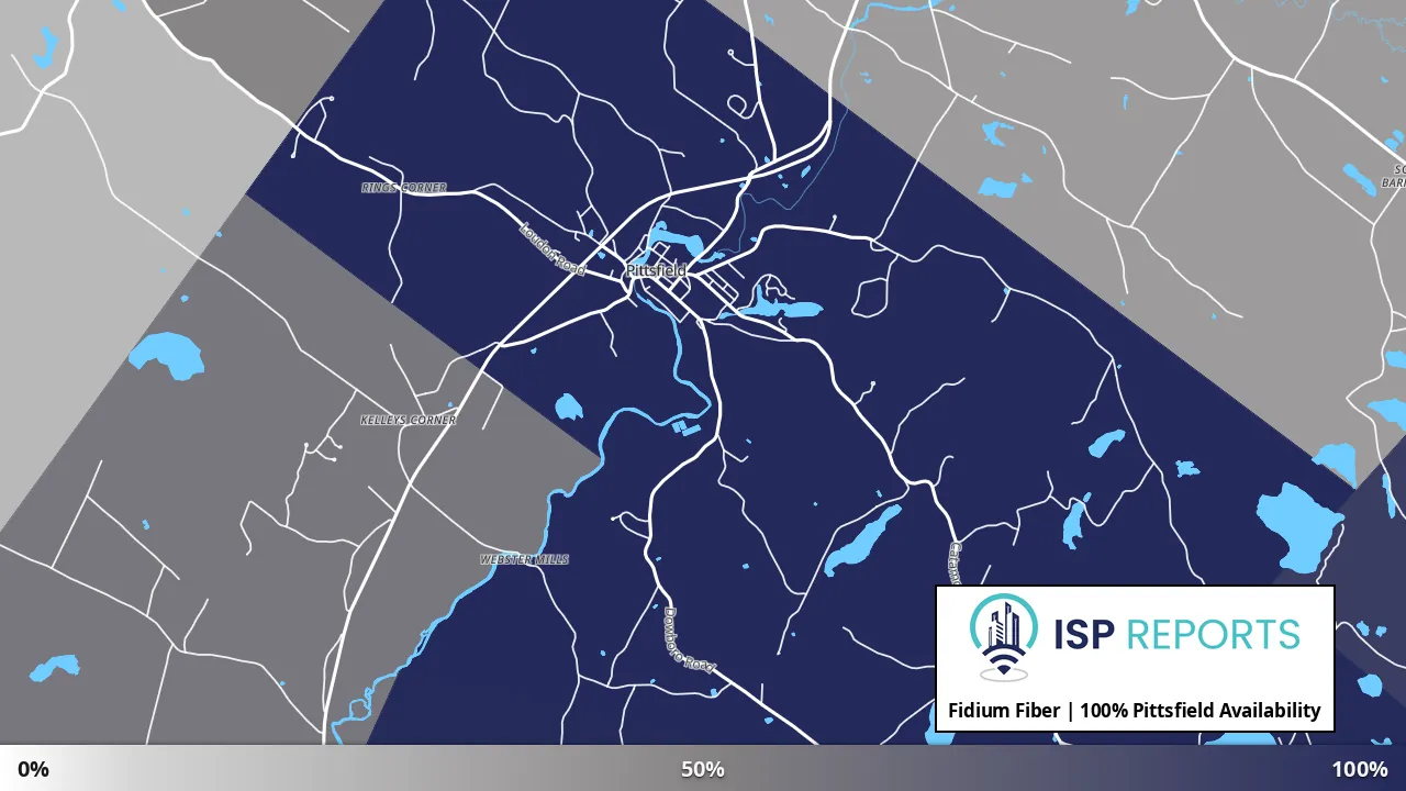 Pittsfield, NH map of internet availability
