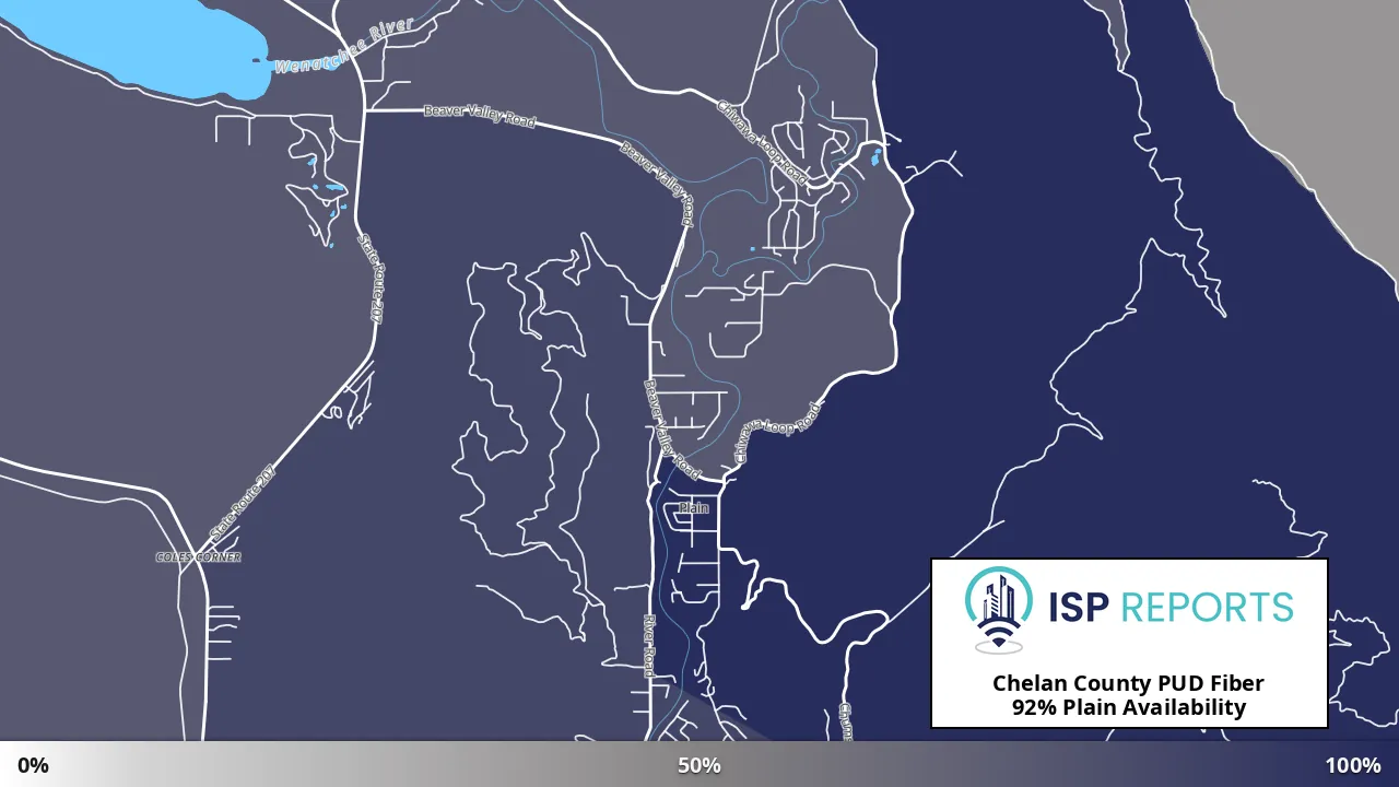 Plain, WA map of internet availability