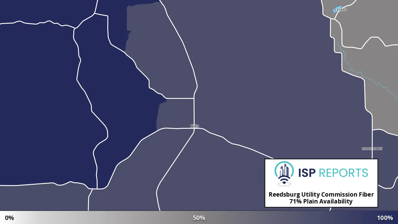 Plain, WI map of internet availability