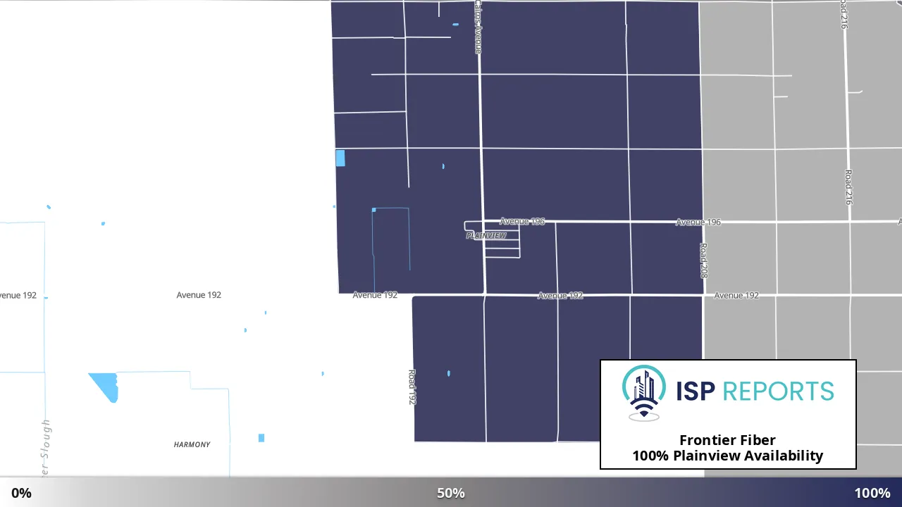Plainview, CA map of internet availability