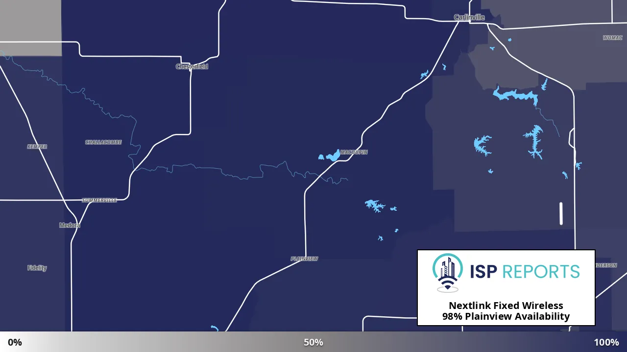 Plainview, IL map of internet availability