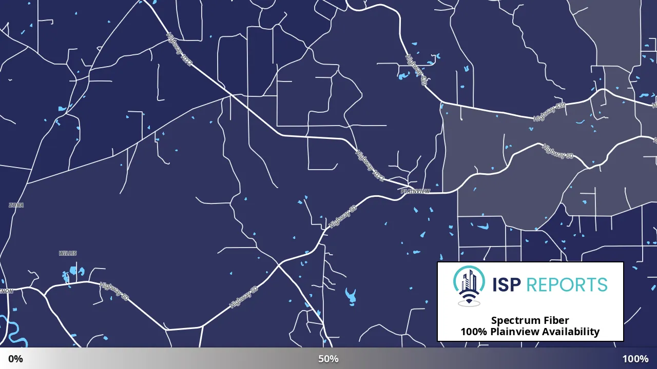Plainview, LA map of internet availability