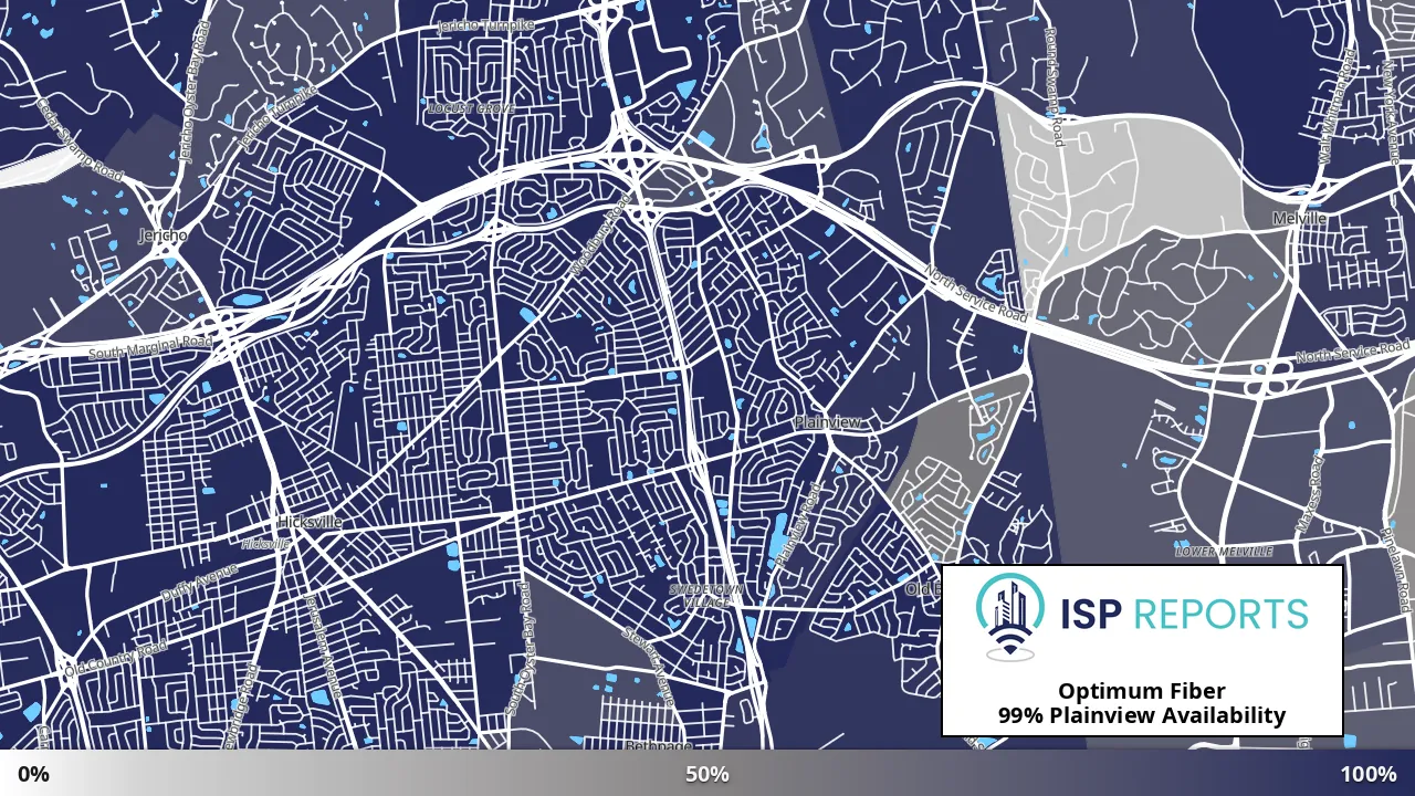 Plainview, NY map of internet availability