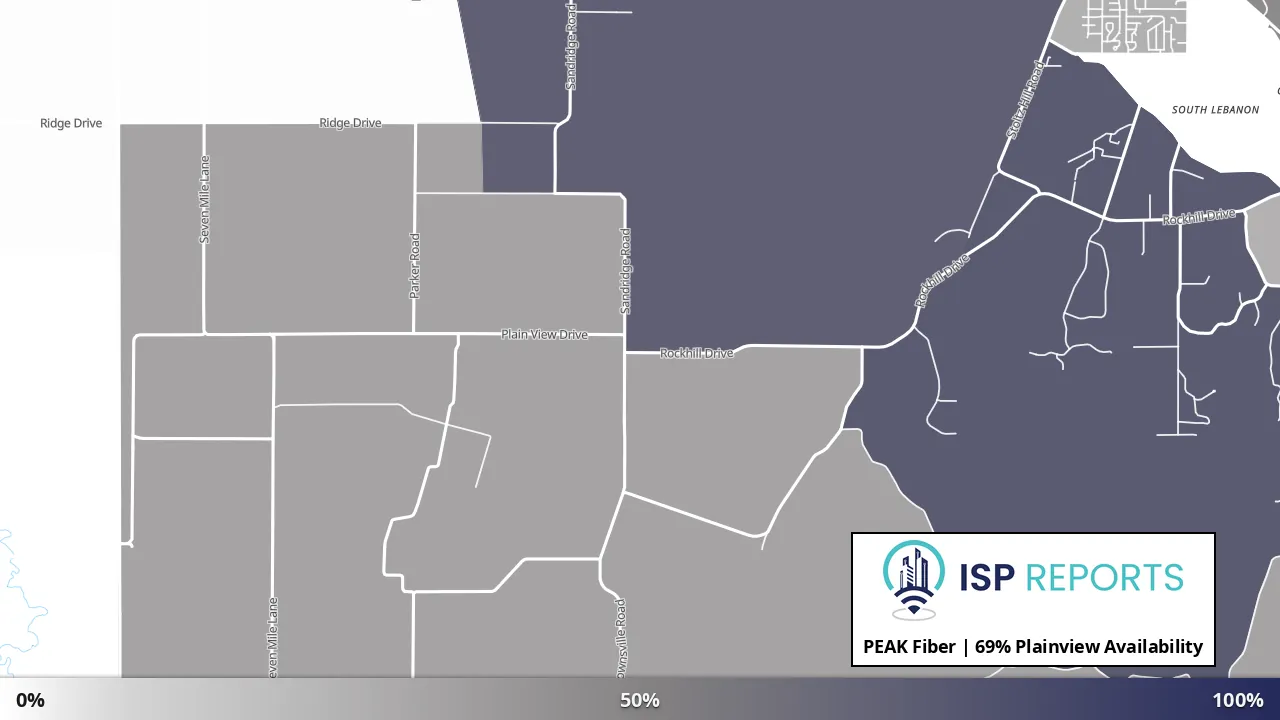 Plainview, OR map of internet availability