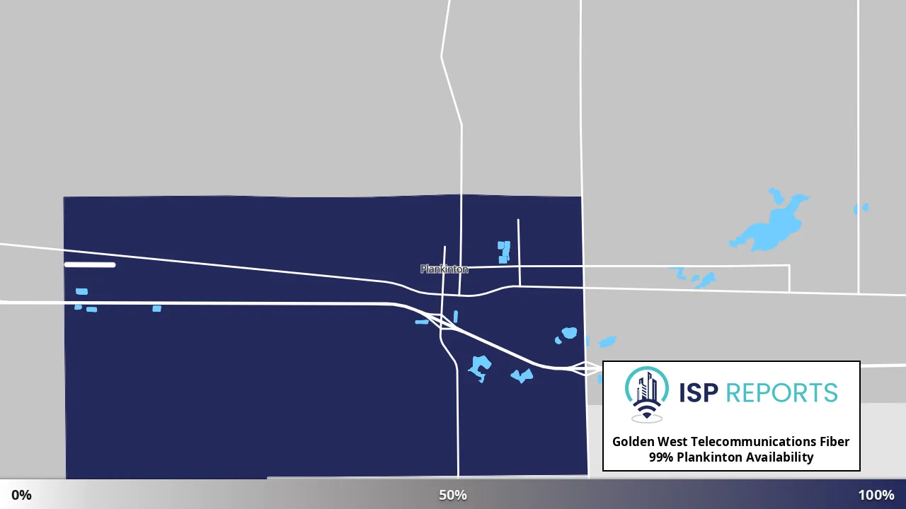 Plankinton, SD map of internet availability