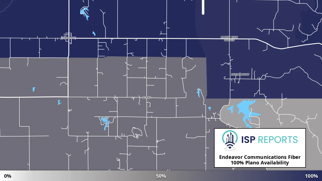 Plano, IN map of internet availability