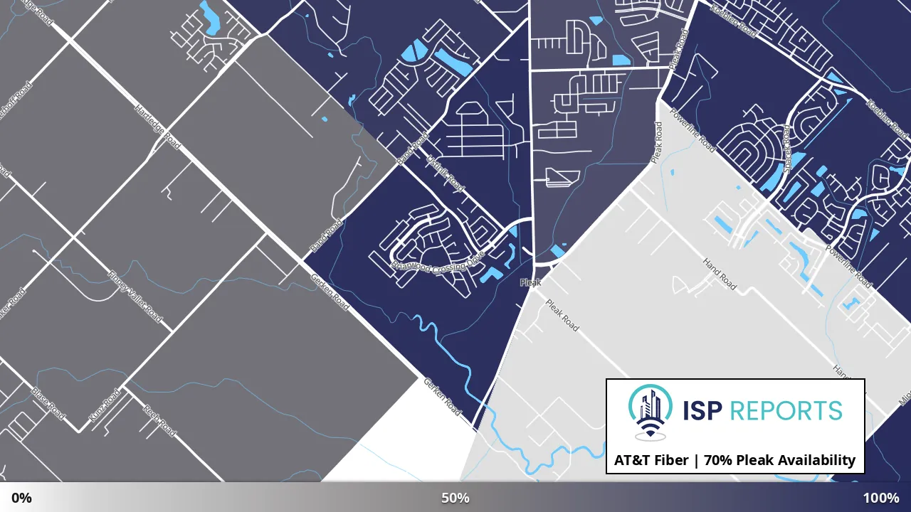 Pleak, TX map of internet availability
