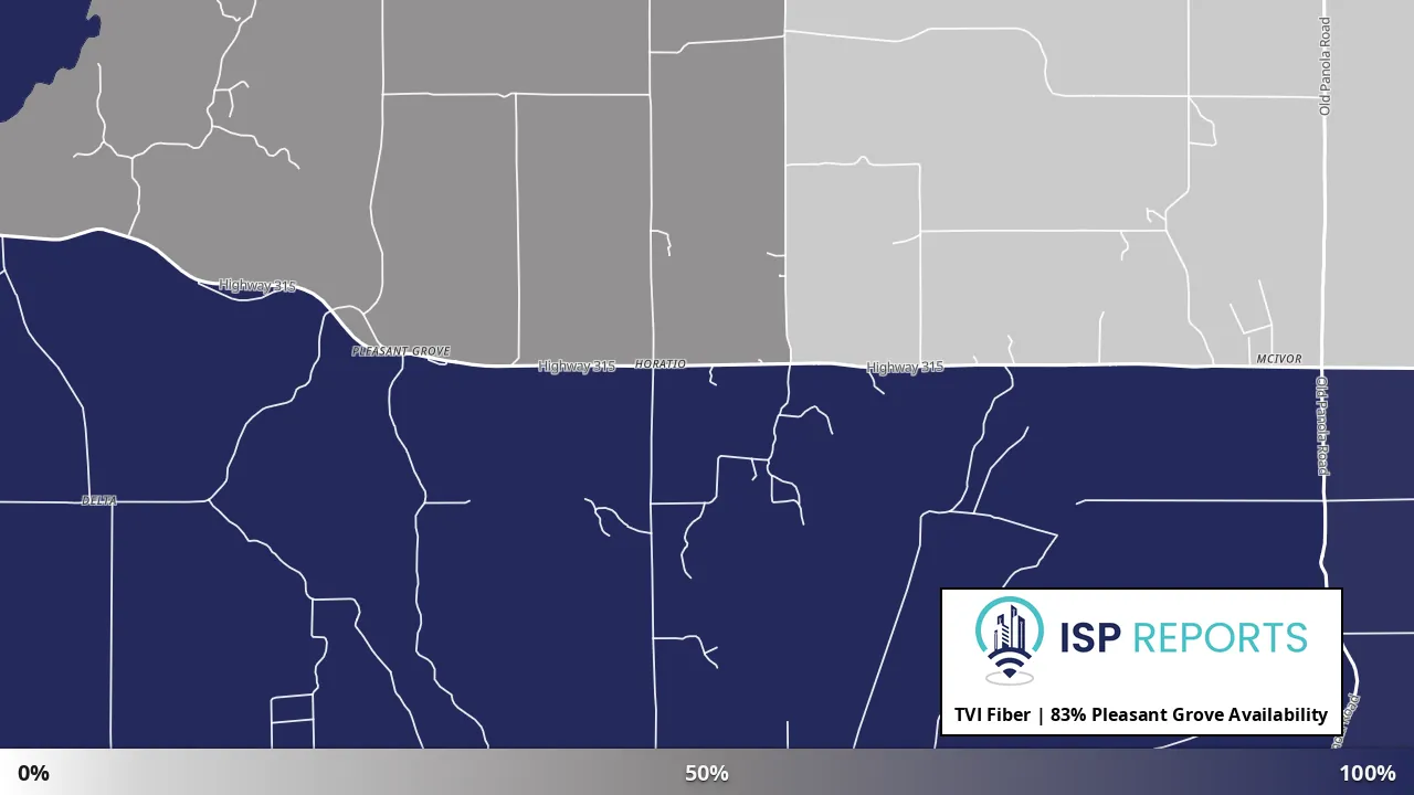 Pleasant Grove, MS map of internet availability