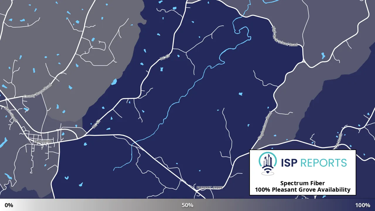 Pleasant Grove, NC map of internet availability