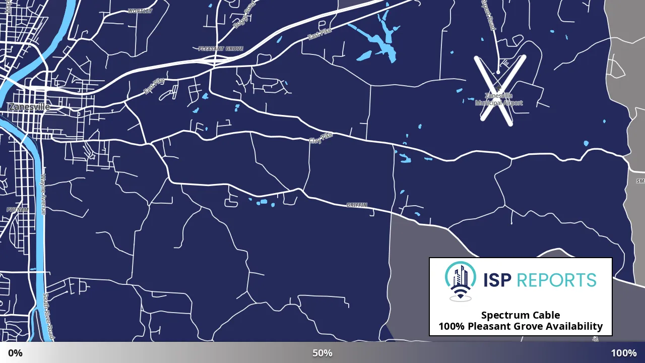 Pleasant Grove, OH map of internet availability