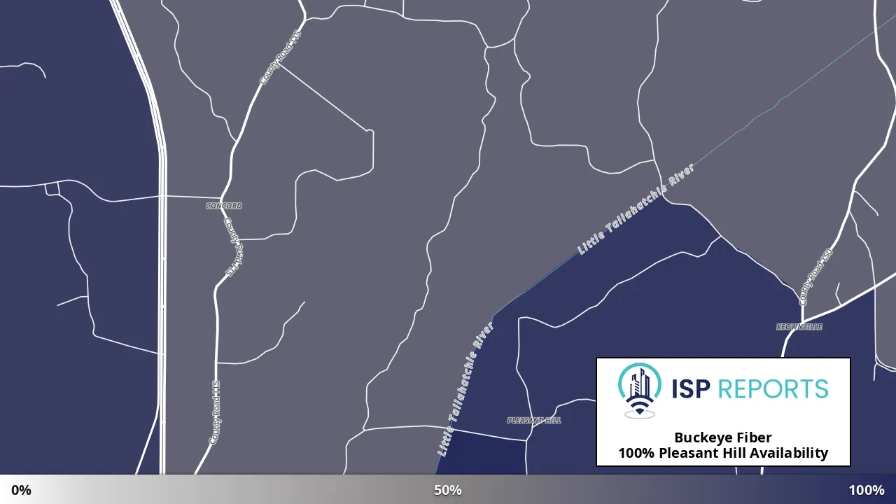 Pleasant Hill, MS map of internet availability