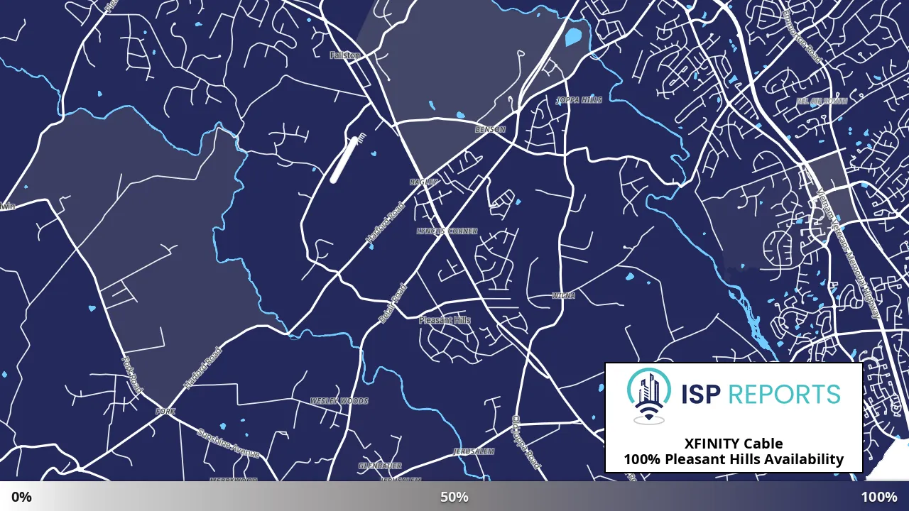 Pleasant Hills, MD map of internet availability