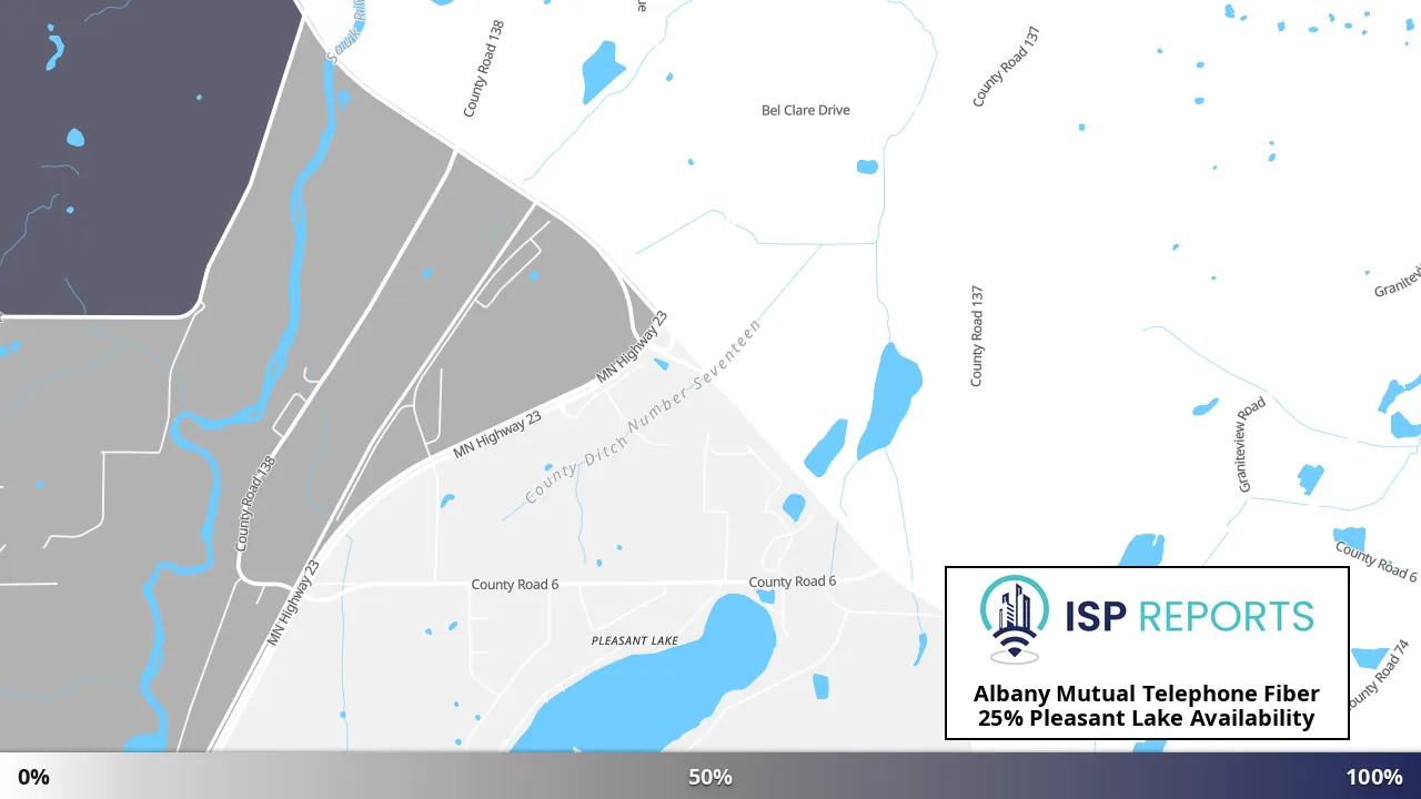 Pleasant Lake, MN map of internet availability