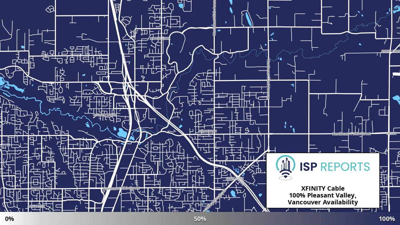 Pleasant Valley, Vancouver, WA map of internet availability