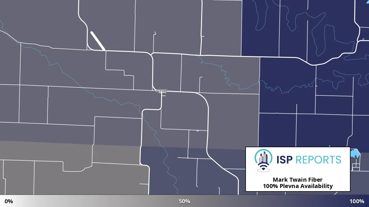 Plevna, MO map of internet availability