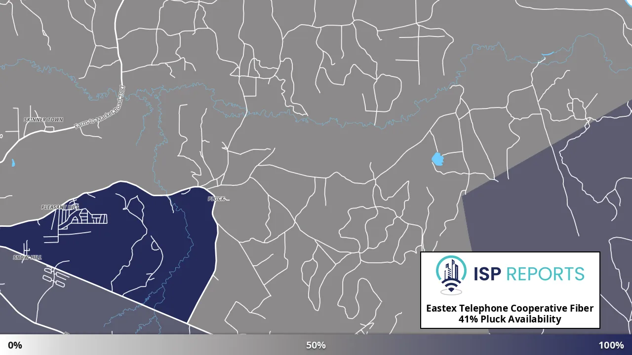 Pluck, TX map of internet availability