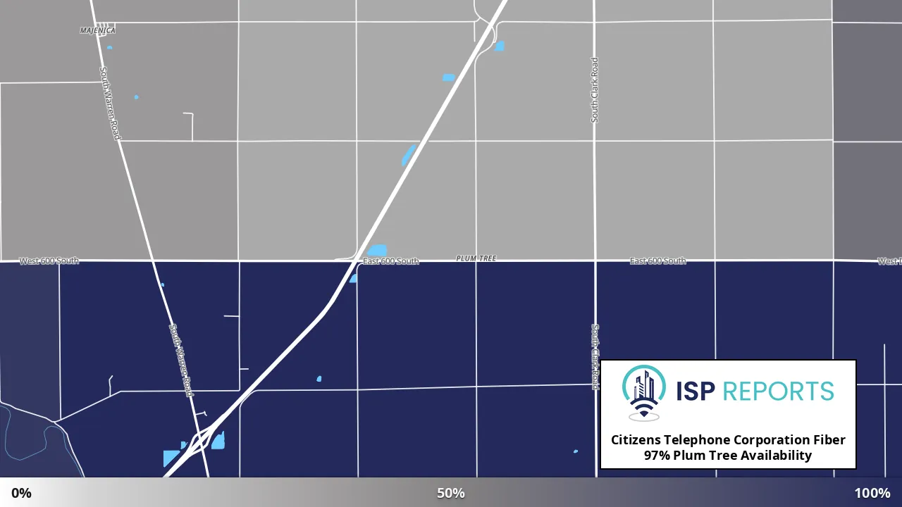 Plum Tree, IN map of internet availability