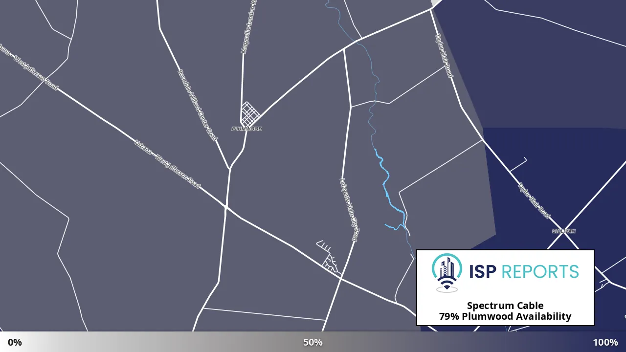 Plumwood, OH map of internet availability