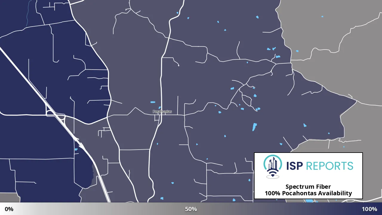 Pocahontas, MO map of internet availability