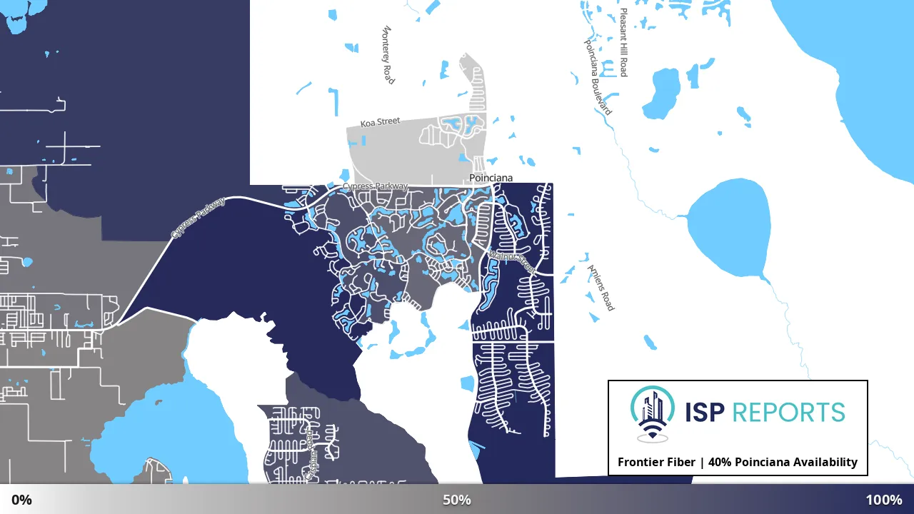 Poinciana, FL map of internet availability