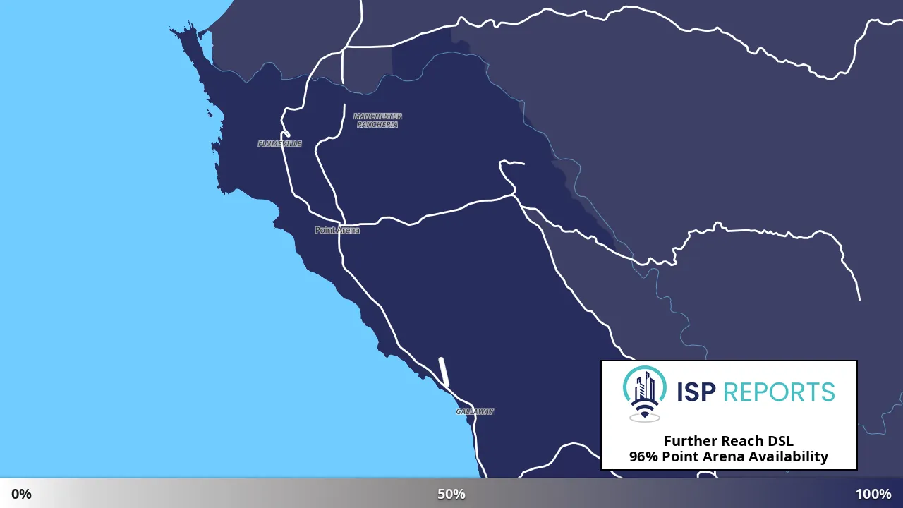 Point Arena, CA map of internet availability