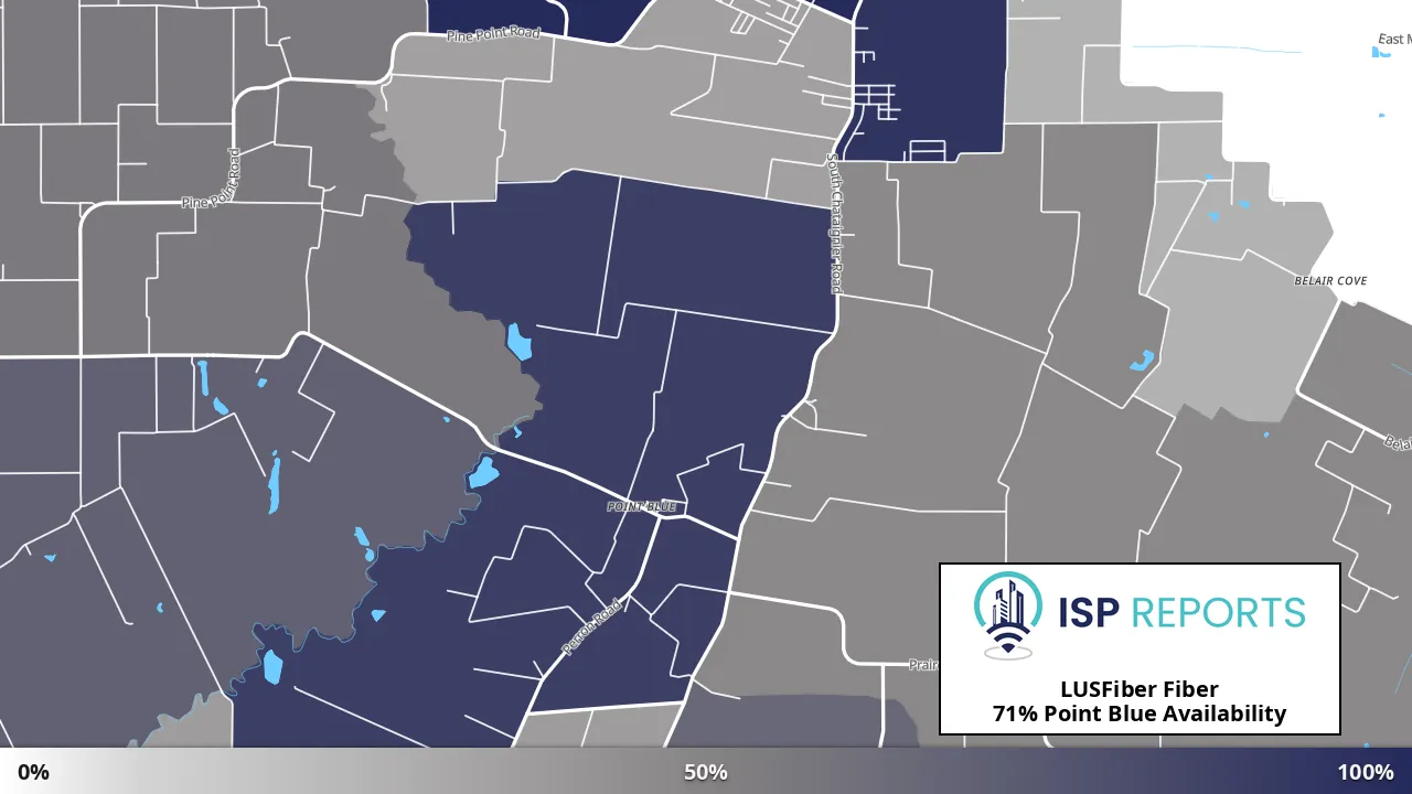 Point Blue, LA map of internet availability