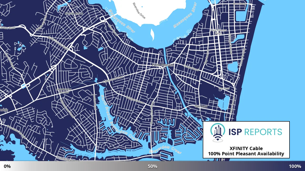 Point Pleasant, NJ map of internet availability