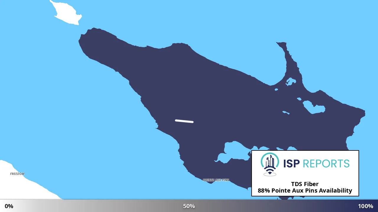 Pointe Aux Pins, MI map of internet availability