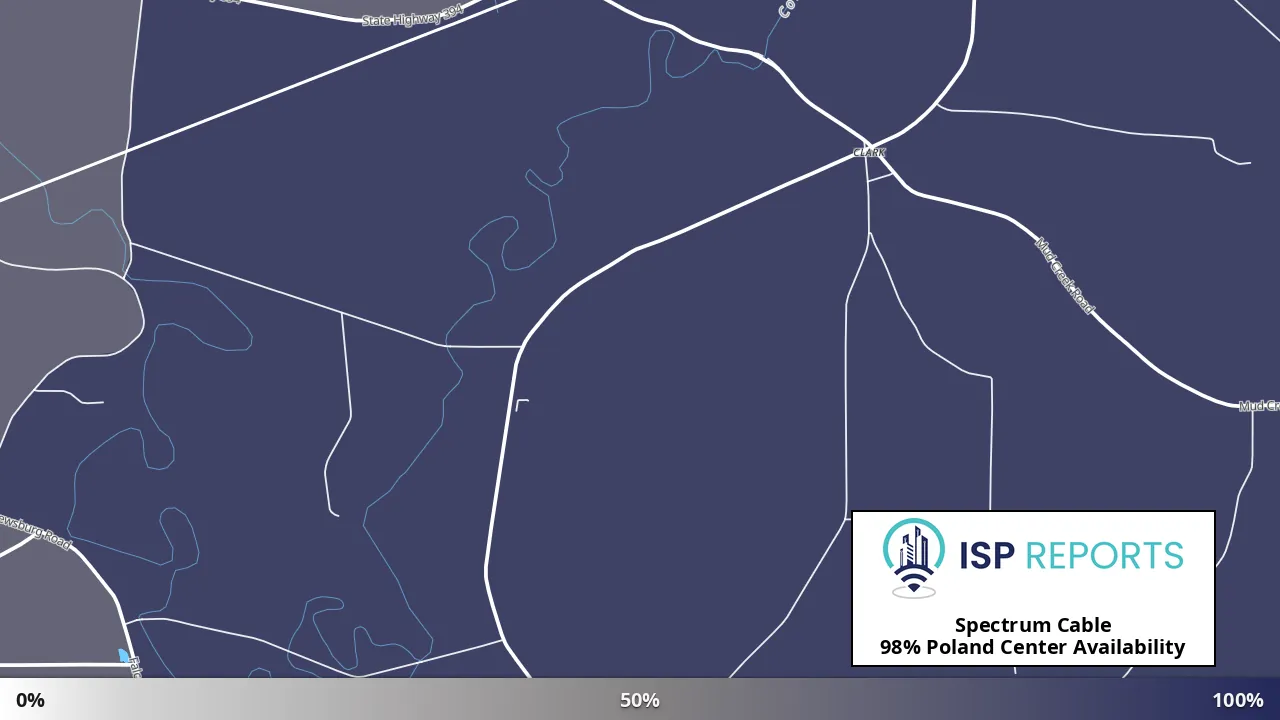 Poland Center, NY map of internet availability
