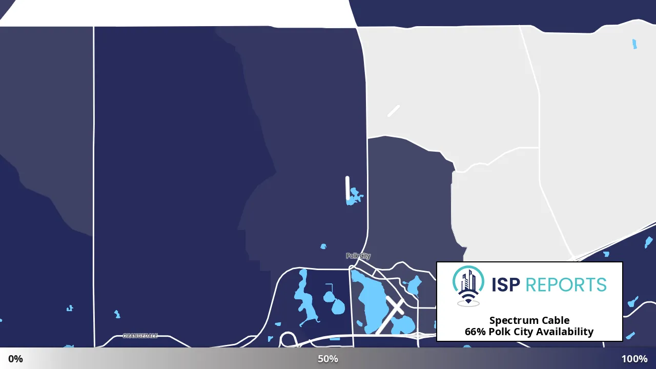Polk City, FL map of internet availability