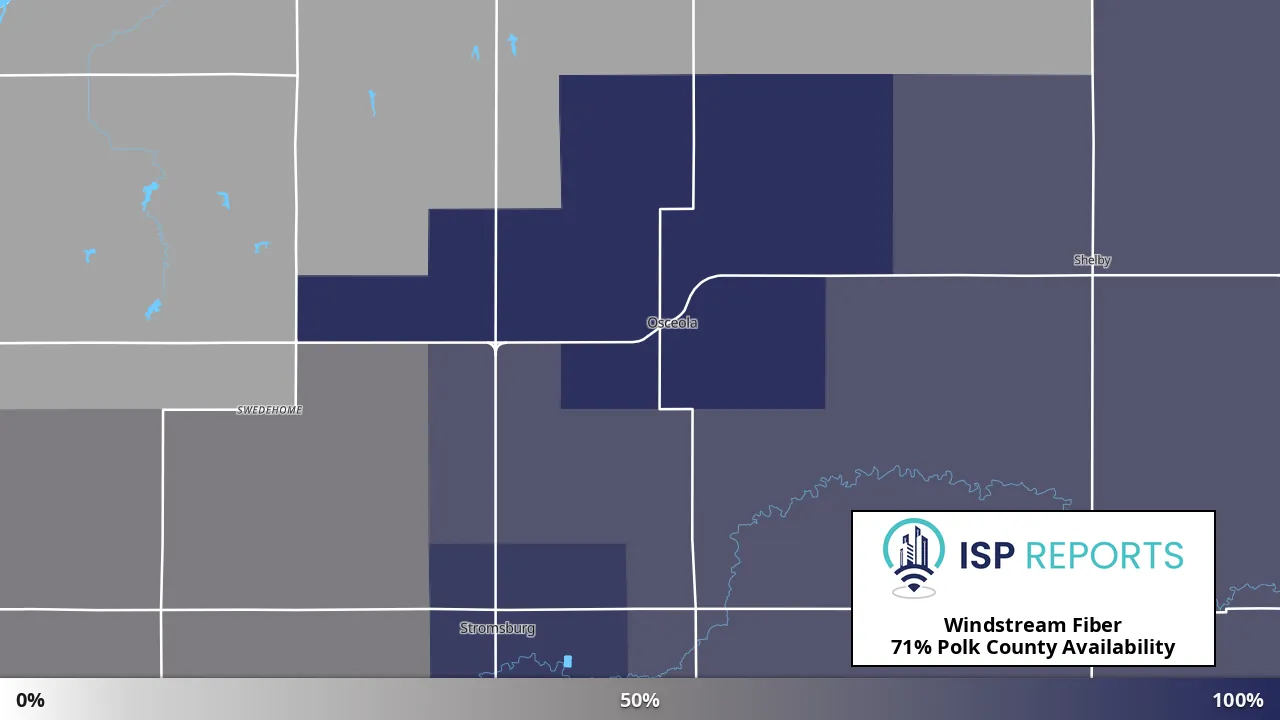 Polk County, NE map of internet availability