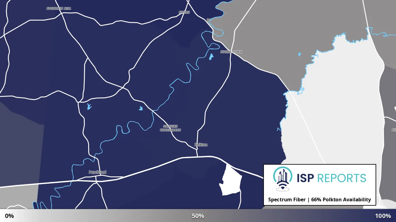 Polkton, NC map of internet availability