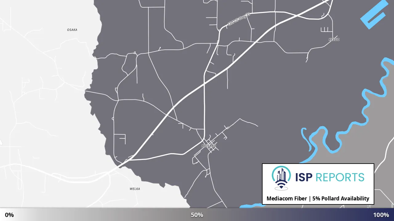 Pollard, AL map of internet availability