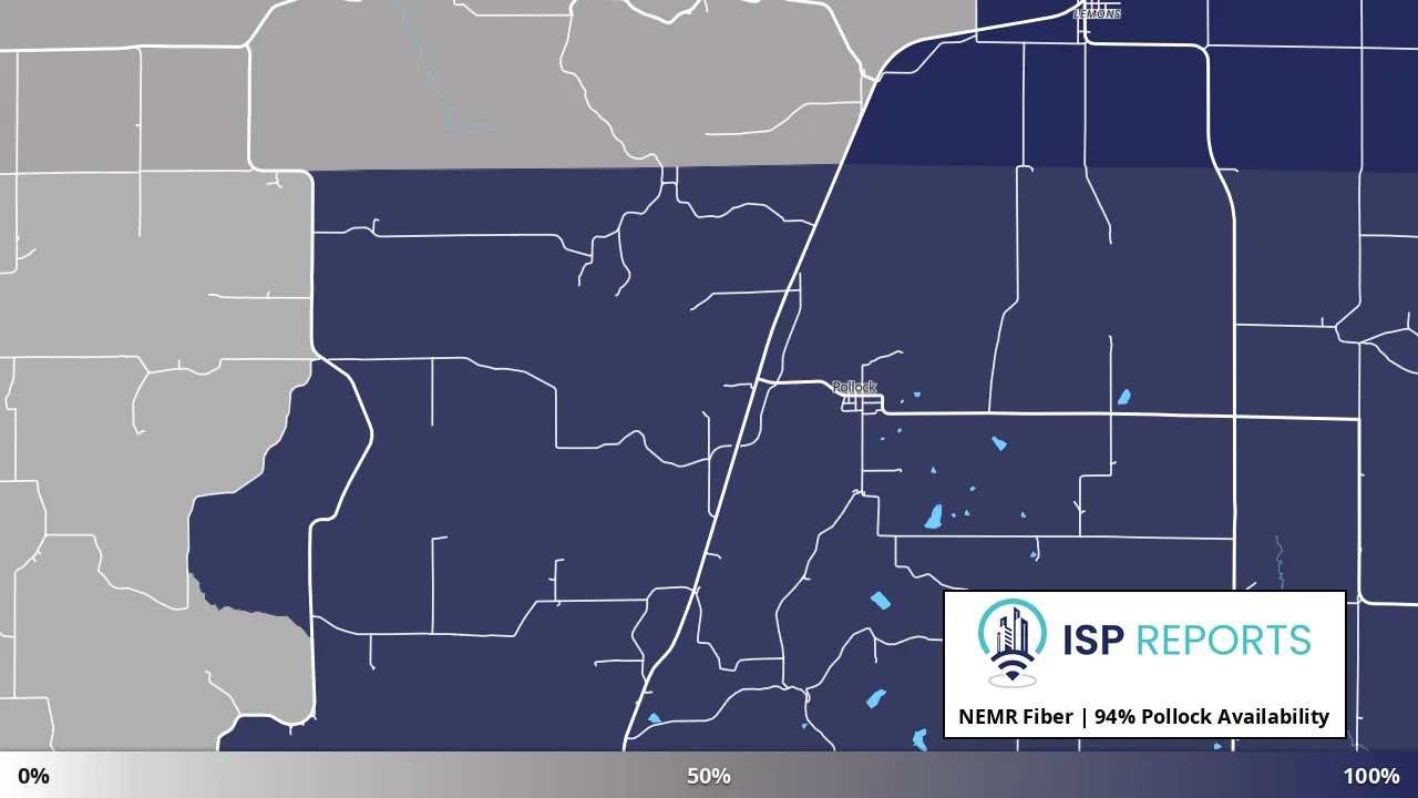 Pollock, MO map of internet availability