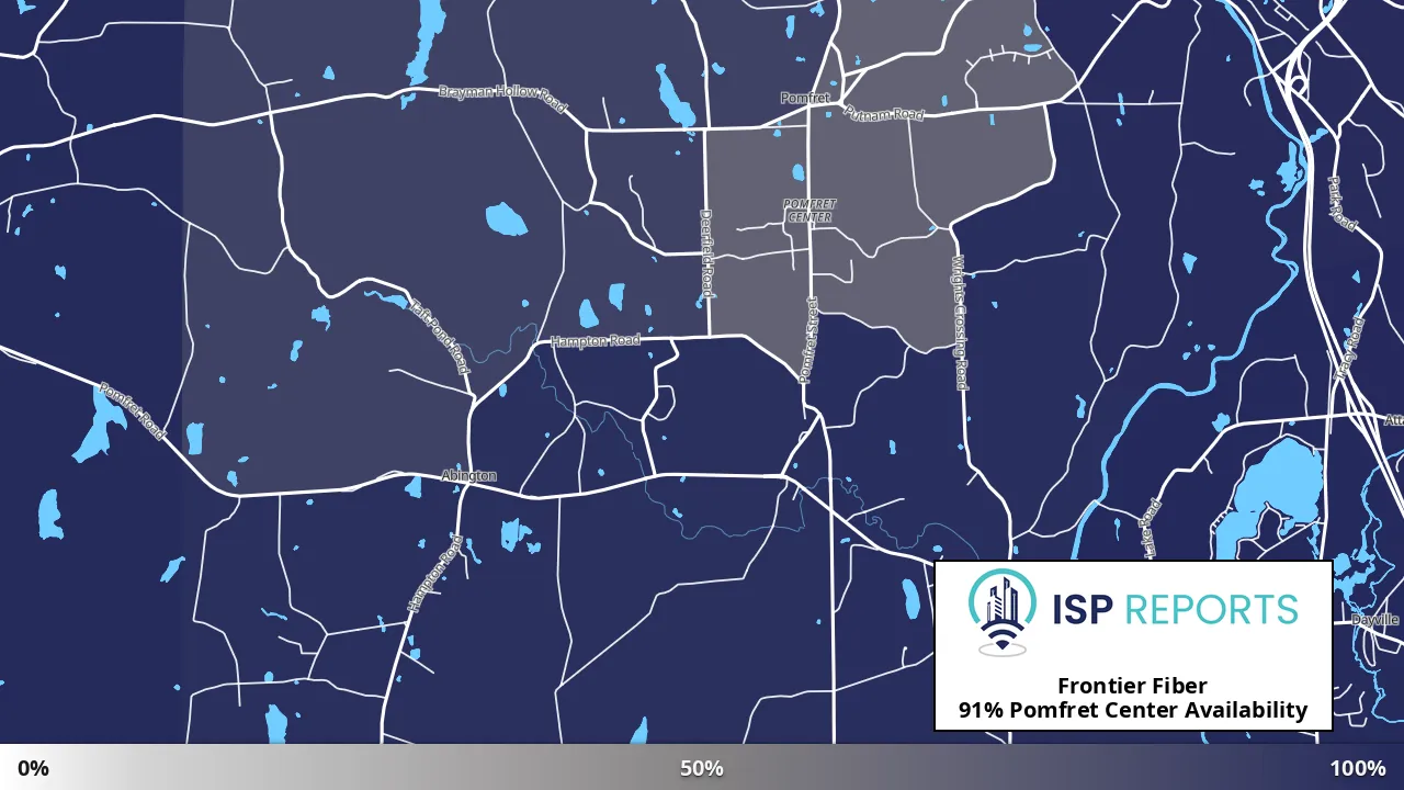 Pomfret Center, CT map of internet availability