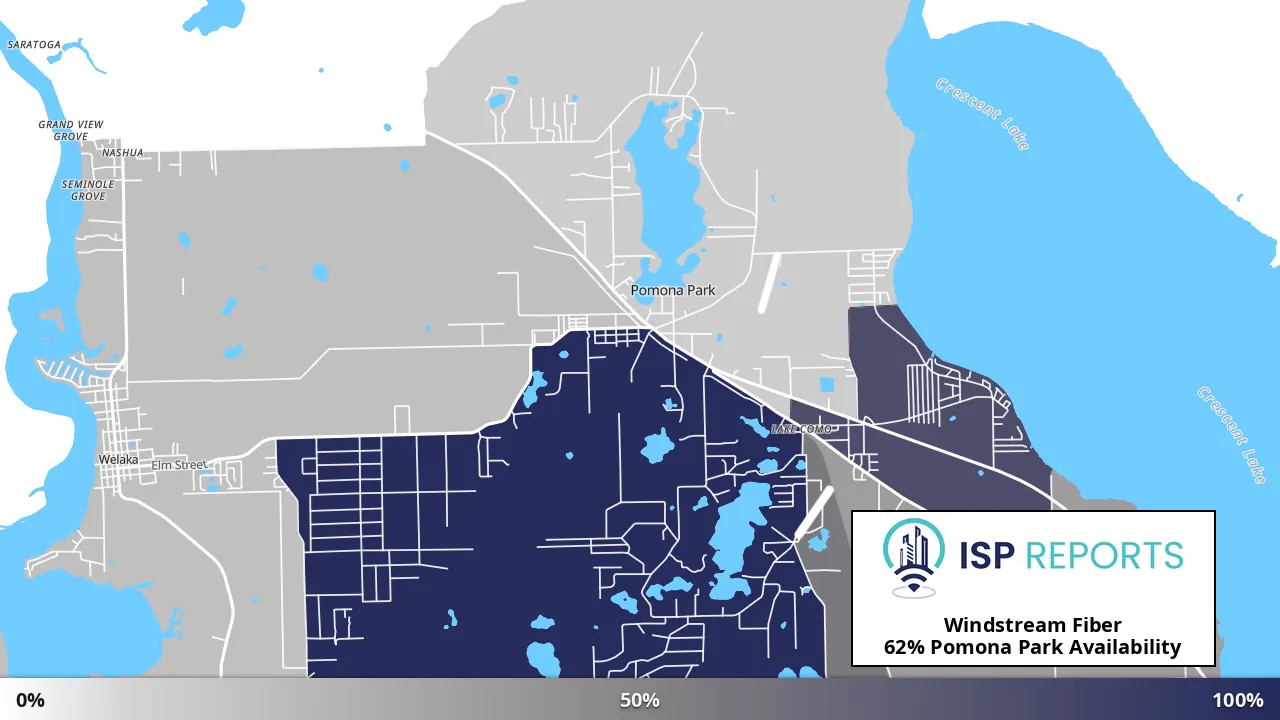 Pomona Park, FL map of internet availability