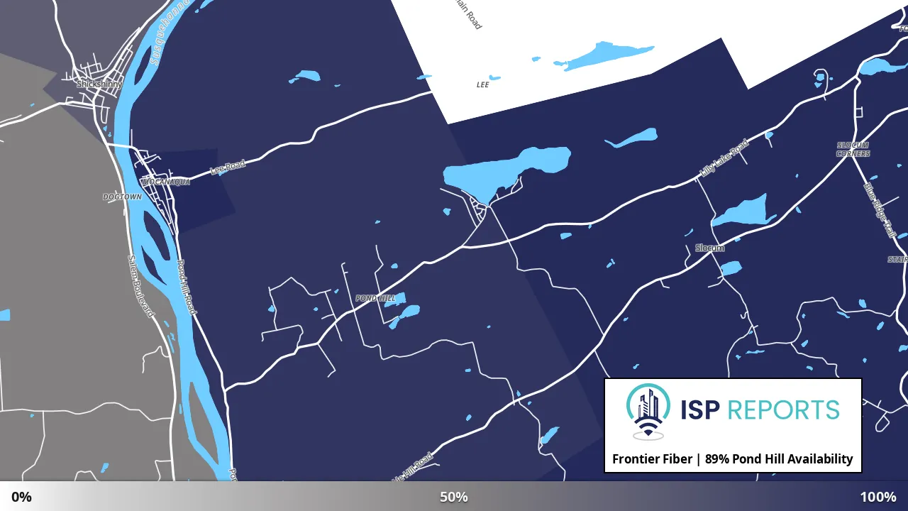 Pond Hill, PA map of internet availability
