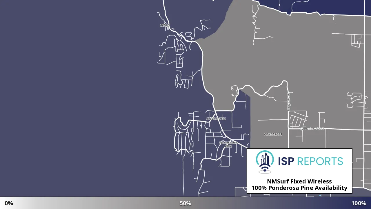 Ponderosa Pine, NM map of internet availability