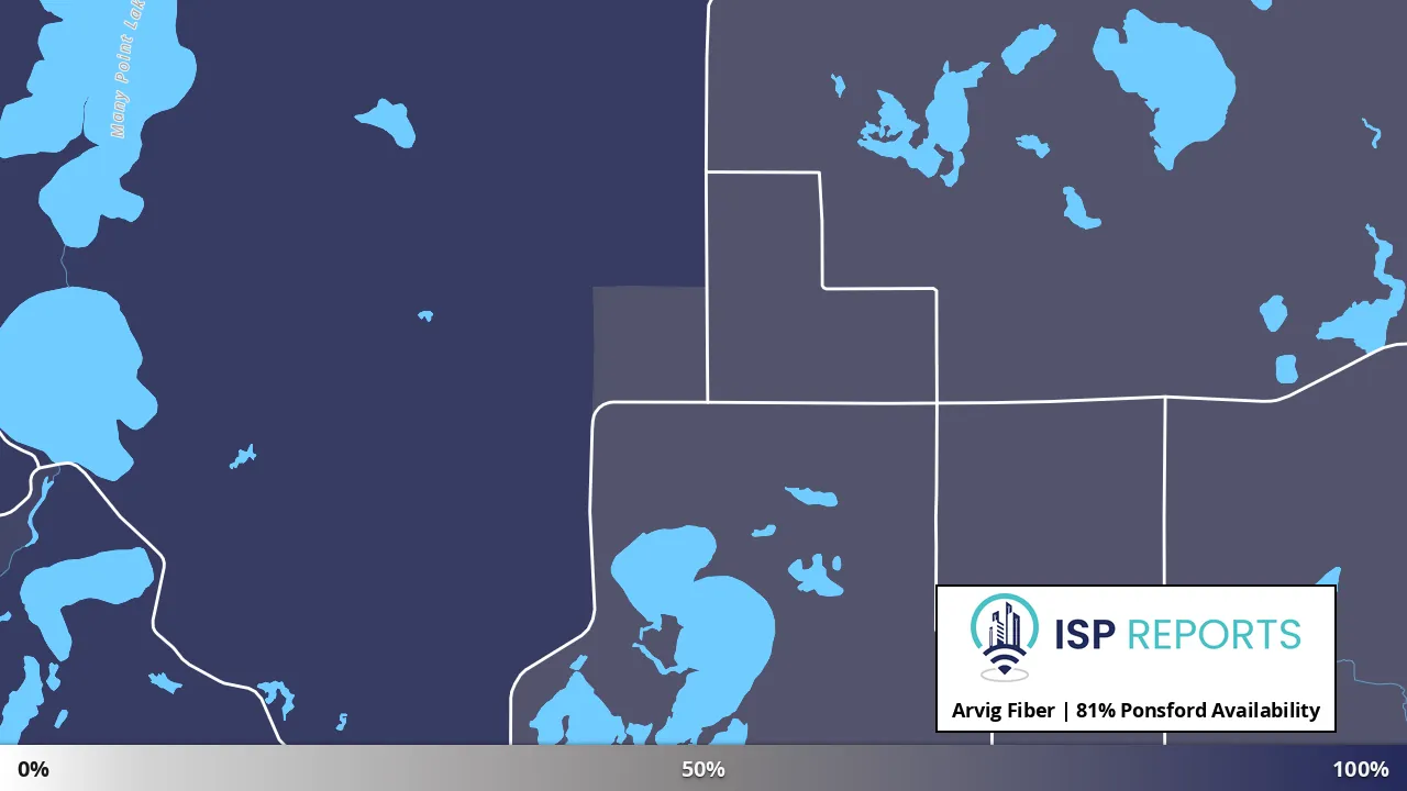Ponsford, MN map of internet availability