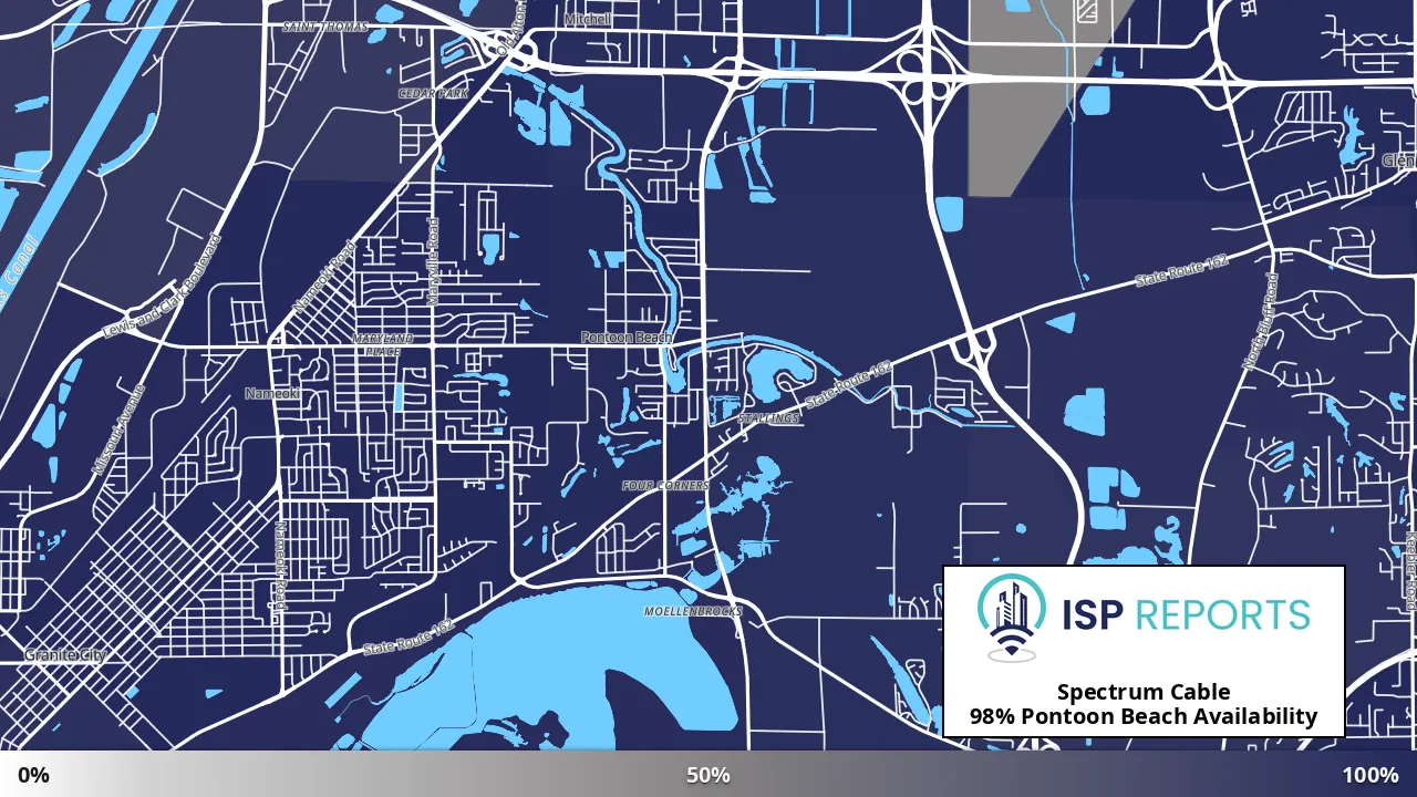Pontoon Beach, IL map of internet availability