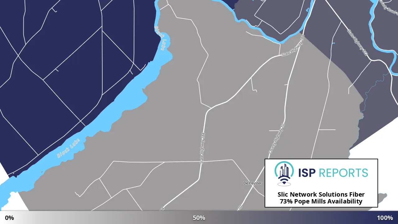 Pope Mills, NY map of internet availability
