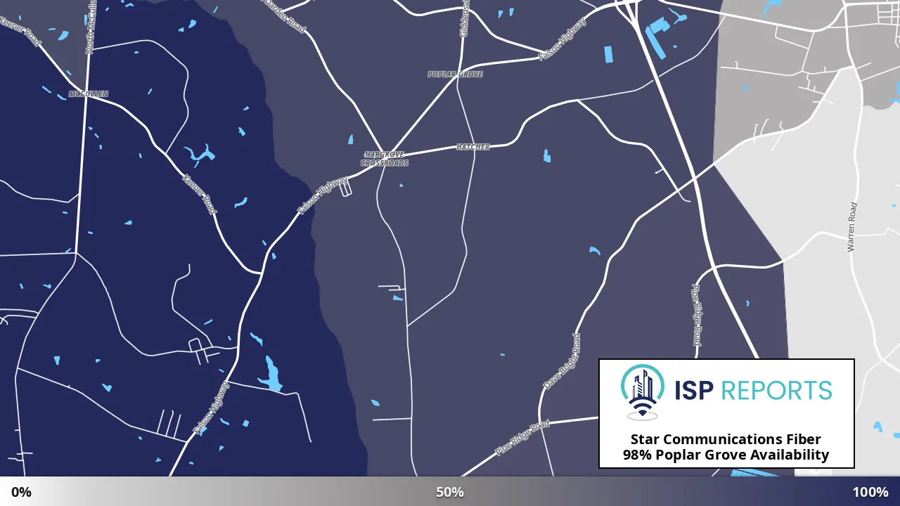 Poplar Grove, NC map of internet availability