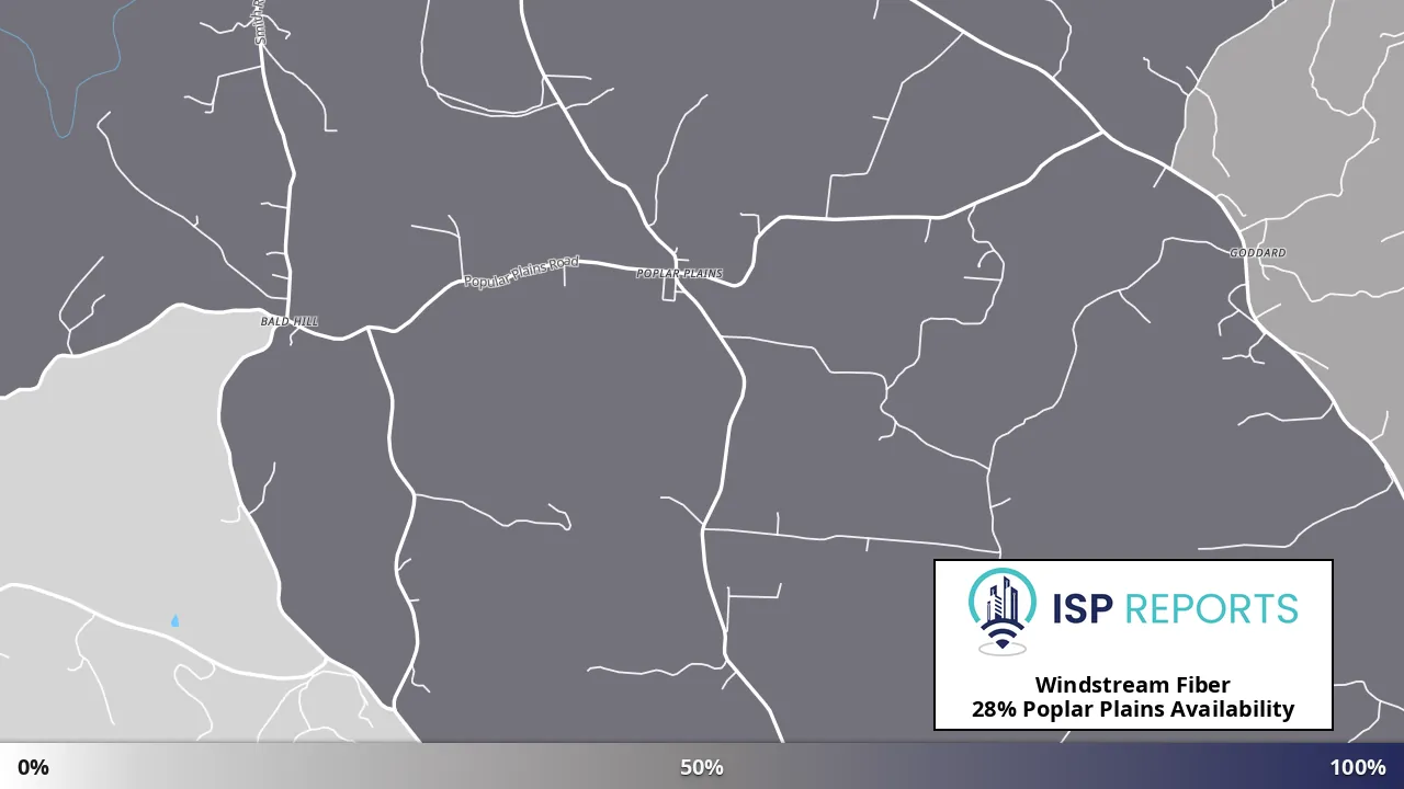 Poplar Plains, KY map of internet availability