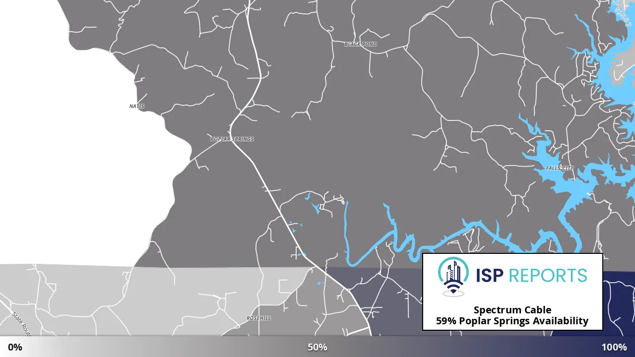 Poplar Springs, AL map of internet availability